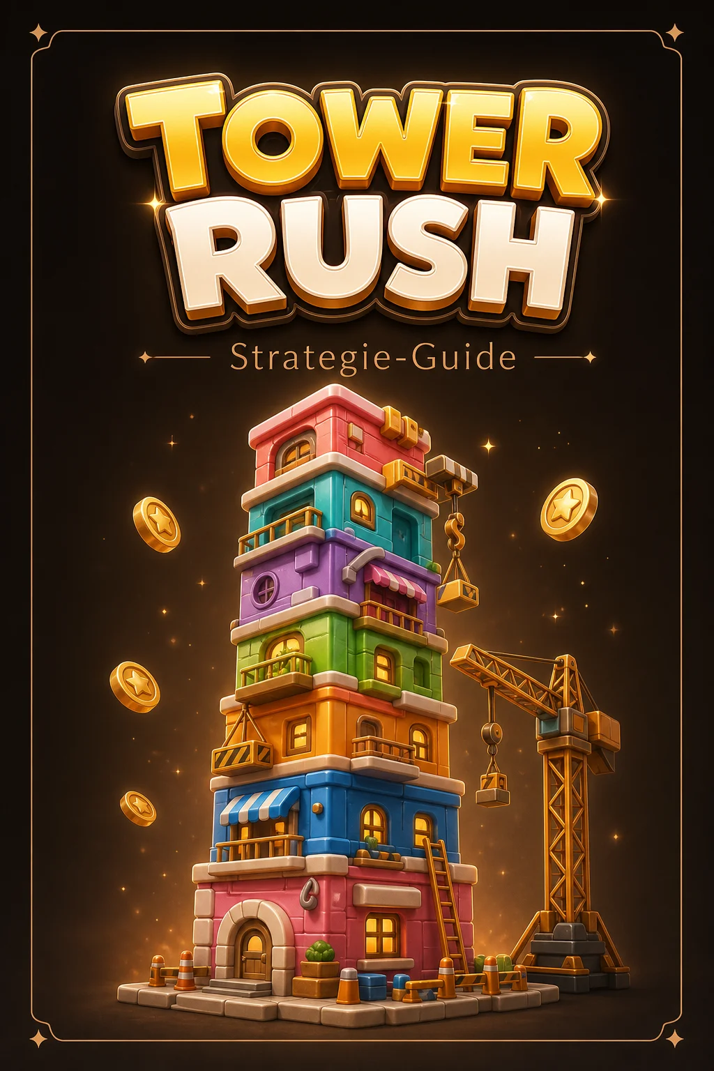 Tower Rush Spiel - Turm wächst Stockwerk für Stockwerk mit steigendem Multiplikator